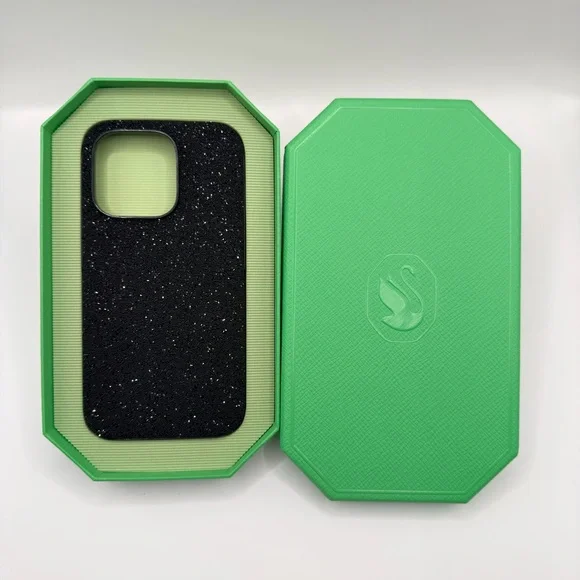 Swarovski Black Sparkle Phone Case for iPhone 14 Pro - Picture 1 of 2